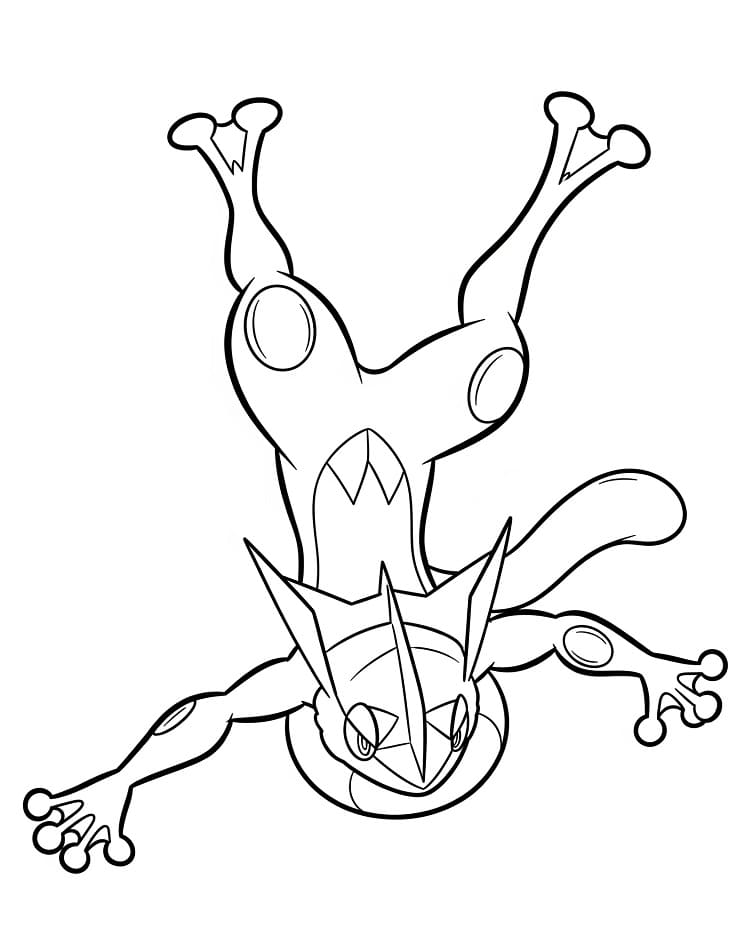 Målarbild Gratis utskrivbar Greninja