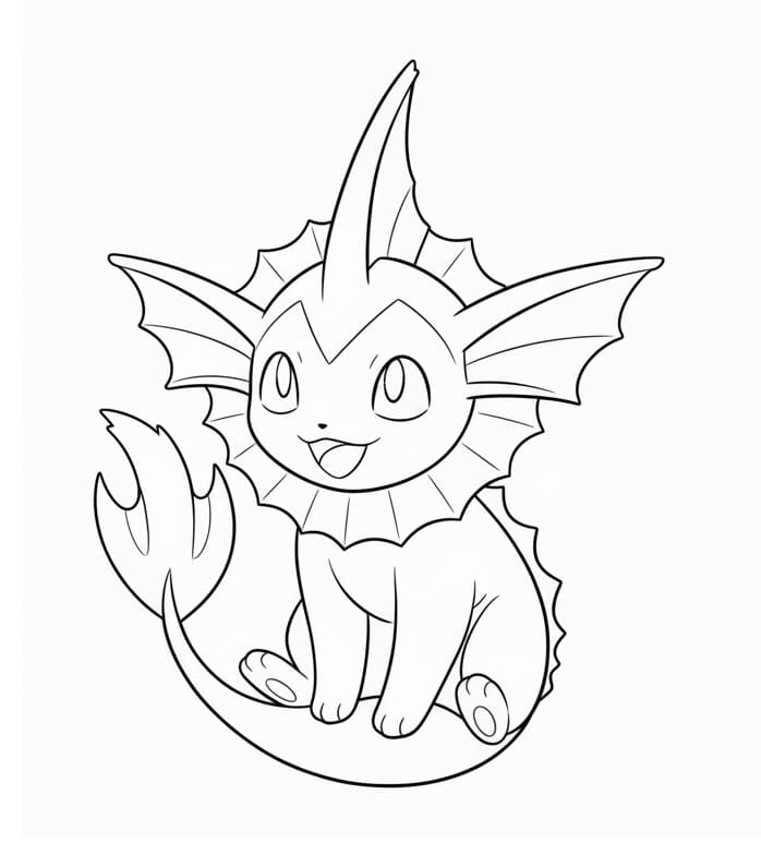 Målarbild Gratis utskrivbar Vaporeon