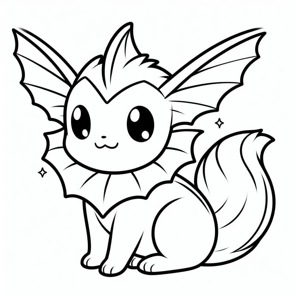 Målarbild Kawaii Vaporeon Pokémon