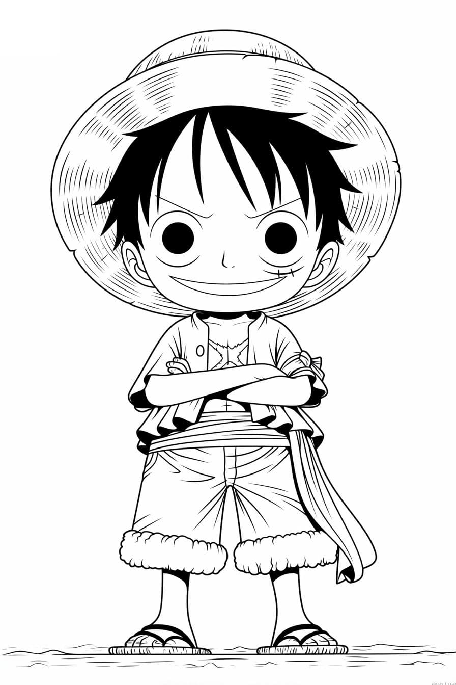Målarbild Luffy Chibi