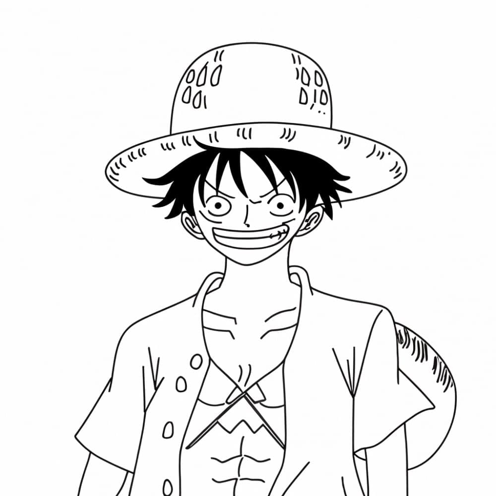 Målarbild Luffy Gratis Utskrivbar