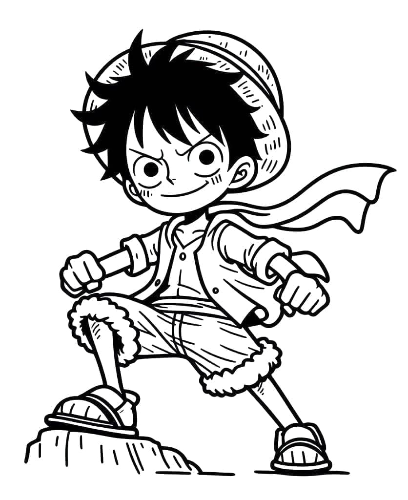 Målarbild Luffy Gratis