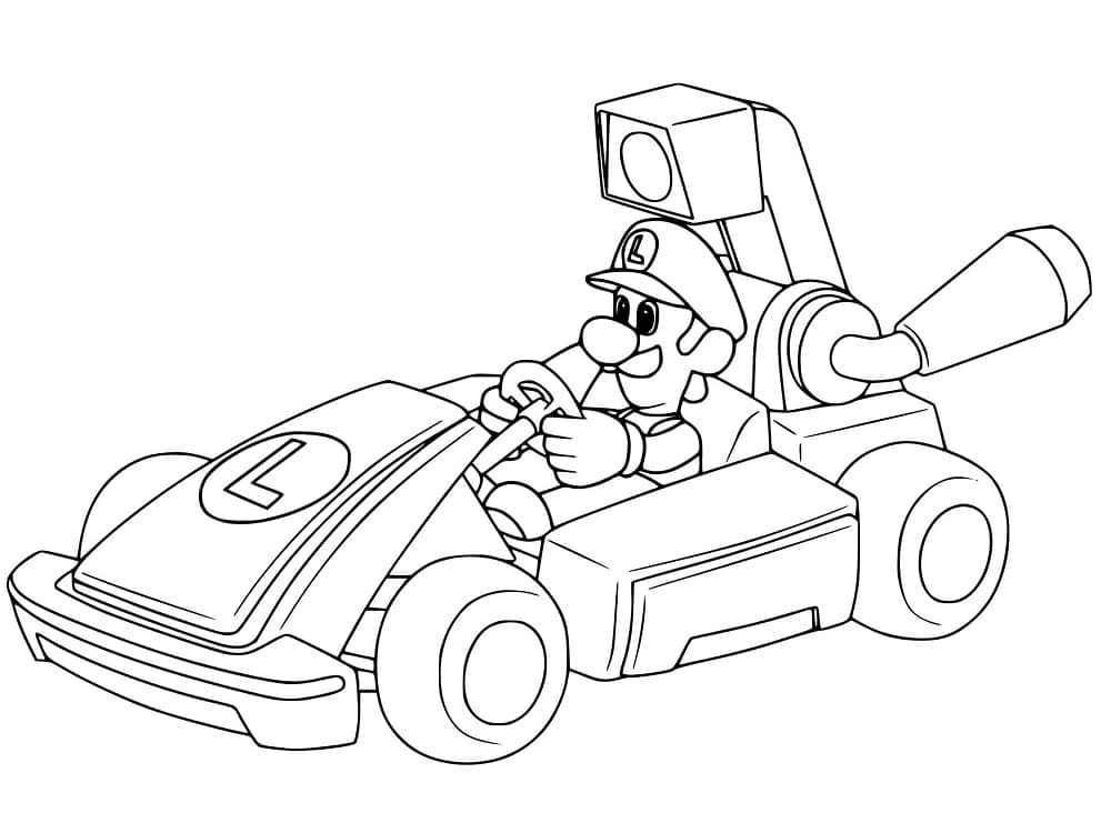 Målarbild Luigi kör Mario Kart