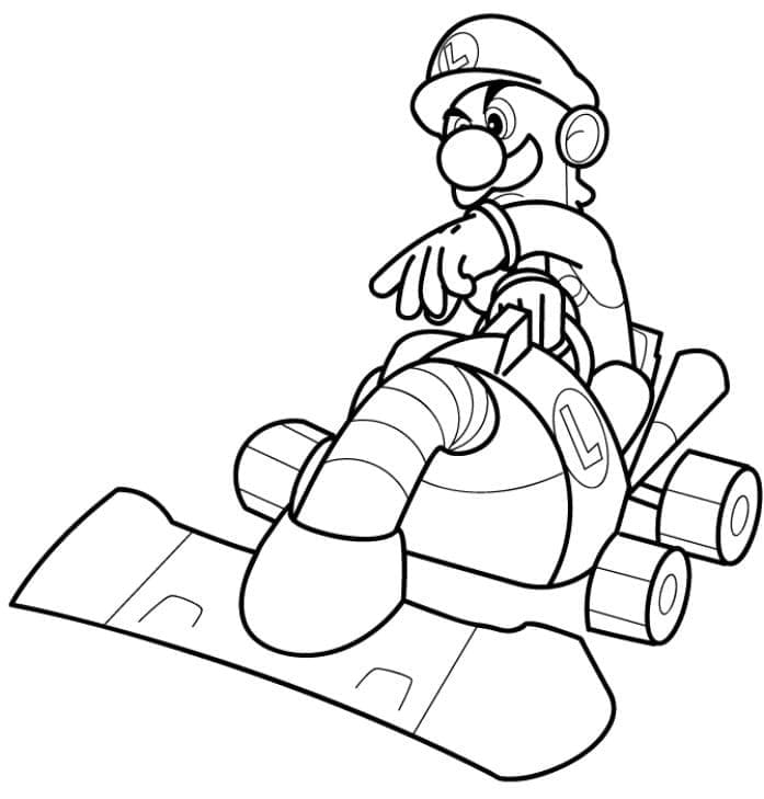 Målarbild Luigi-version av Mario Kart