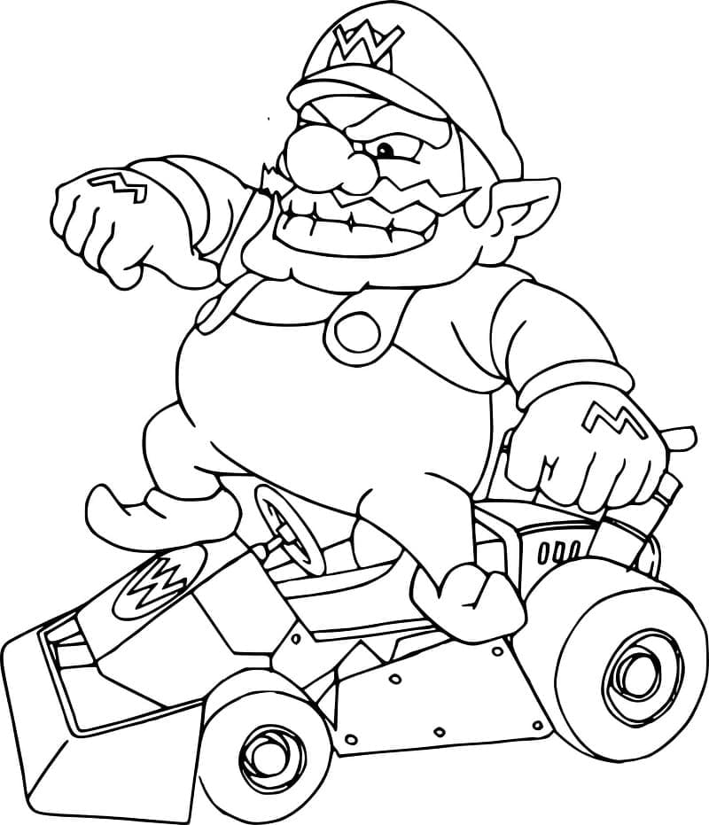 Målarbild Mario Kart med Wario