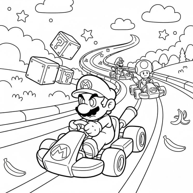 Målarbild Mario Kart som spel