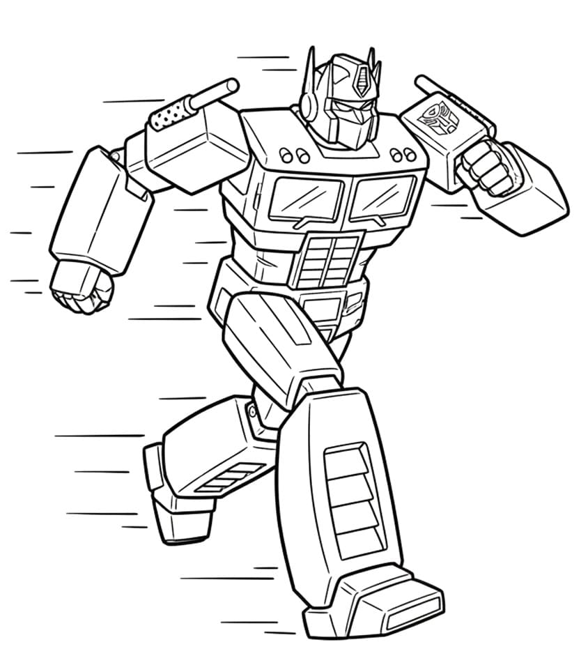 Målarbild Optimus Prime Gratis Utskrivbar för Barn
