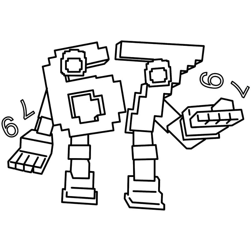 Målarbild Pixelstil 67 Brainrot