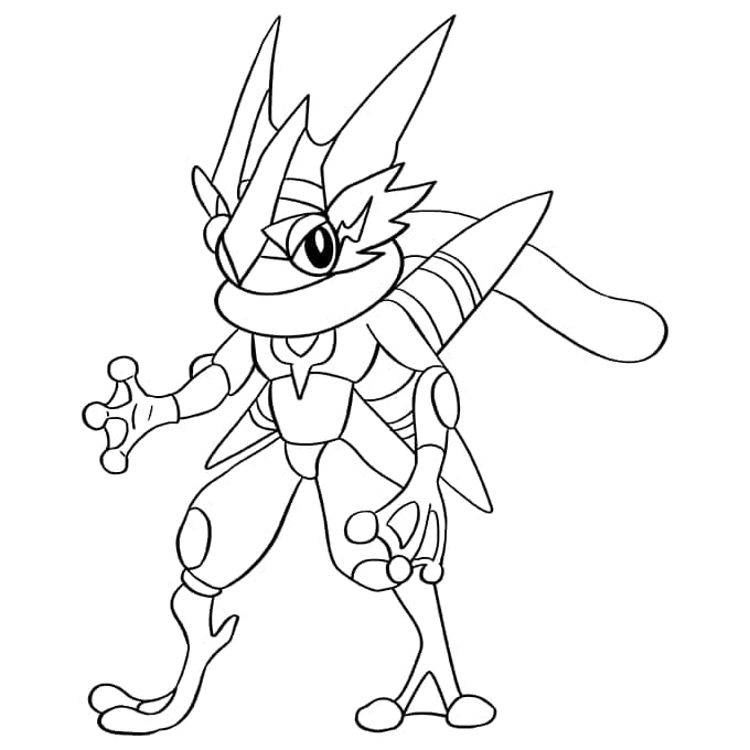 Målarbild Pokémon Greninja gratis