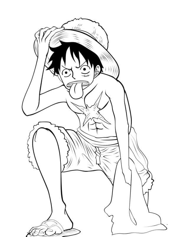 Målarbild Rolig Luffy