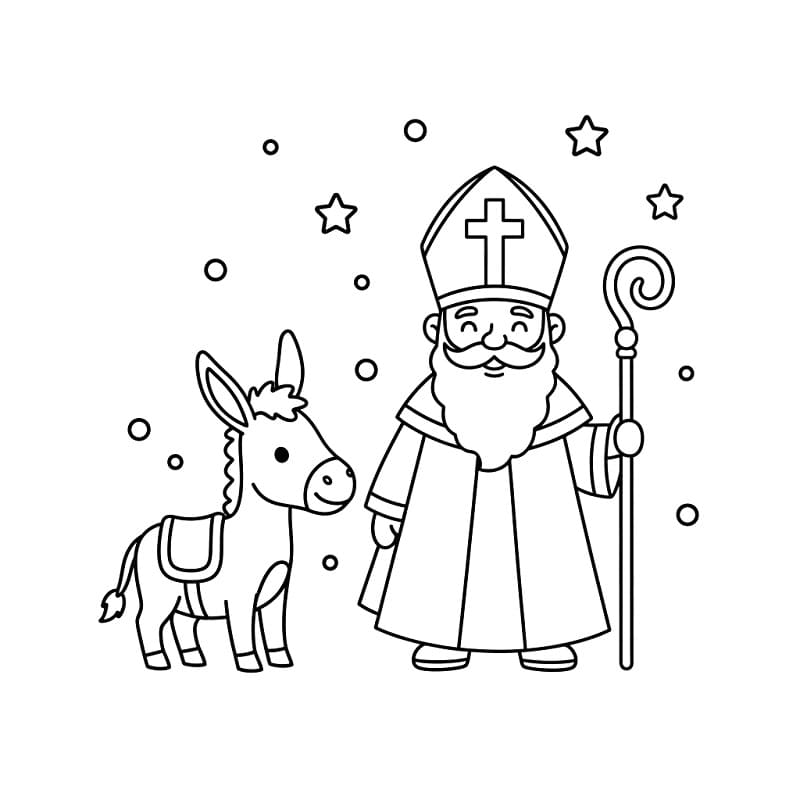 Målarbild Sankt Nikolaus Gratis Utskrivbar