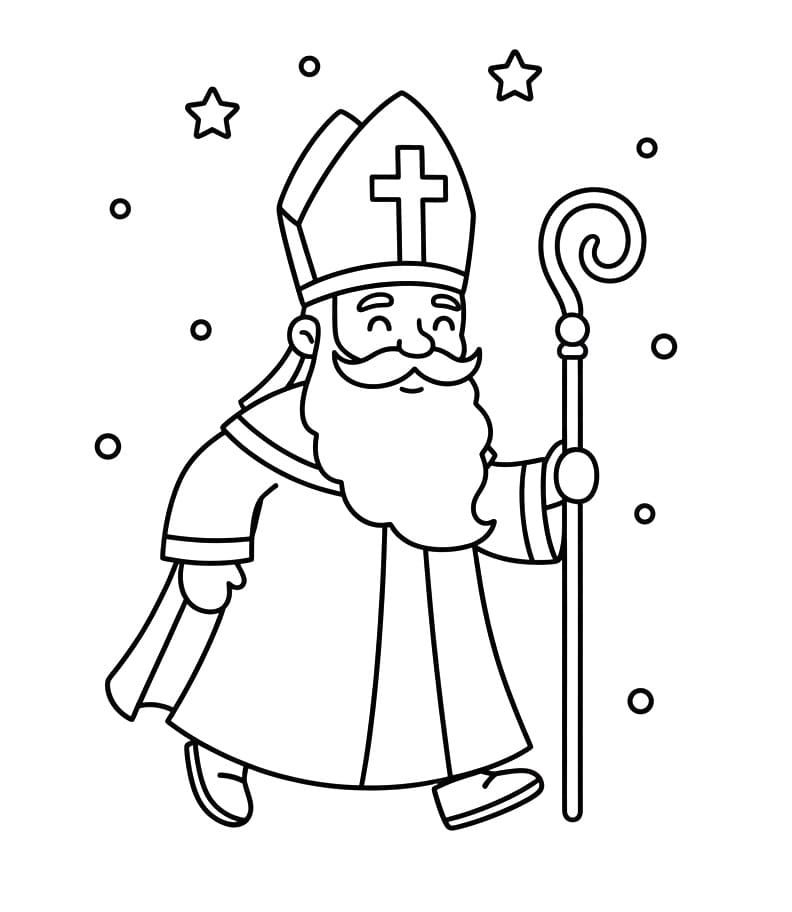 Målarbild Sankt Nikolaus Utskrivbar