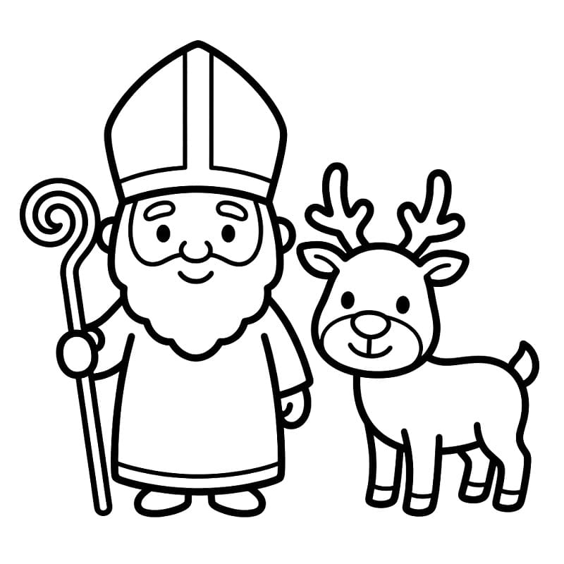 Målarbild Sankt Nikolaus och renar