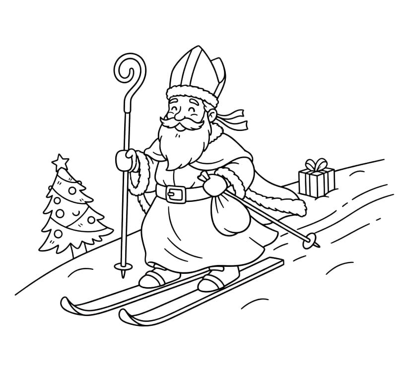 Målarbild Skidåkning i Saint Nicholas