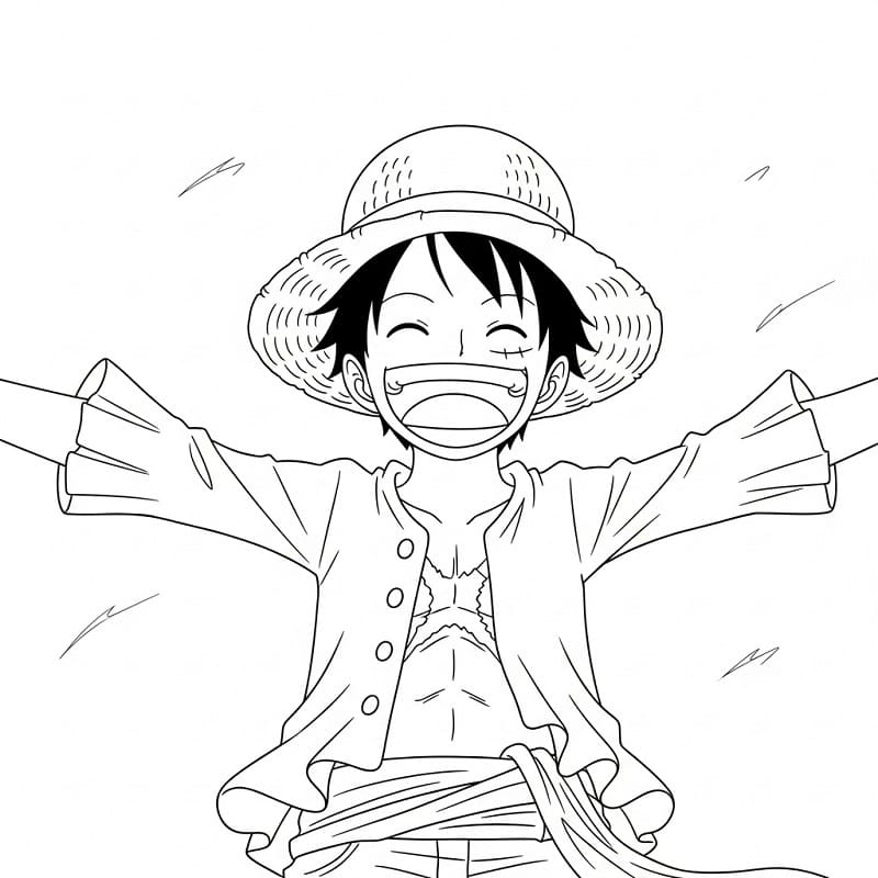 Målarbild Skrattande Luffy