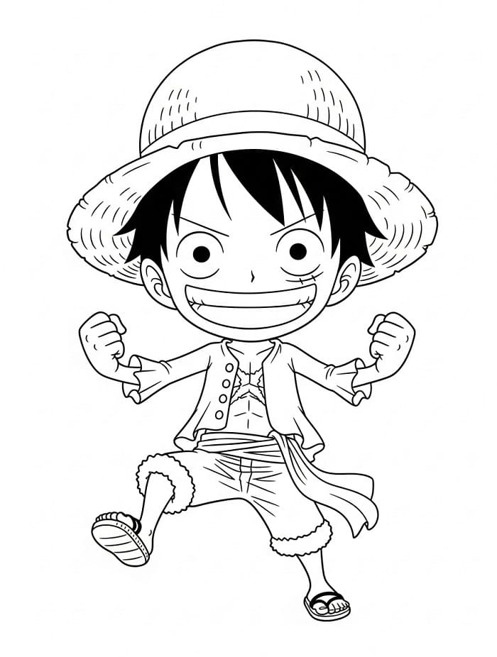 Målarbild Söt Luffy