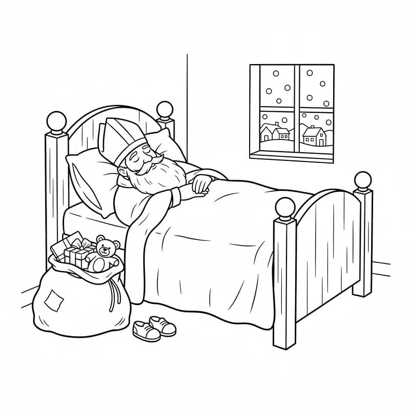 Målarbild Sovande Sankt Nikolaus