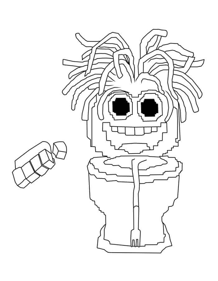 Målarbild Spaghetti Tualetti från Steal a Brainrot