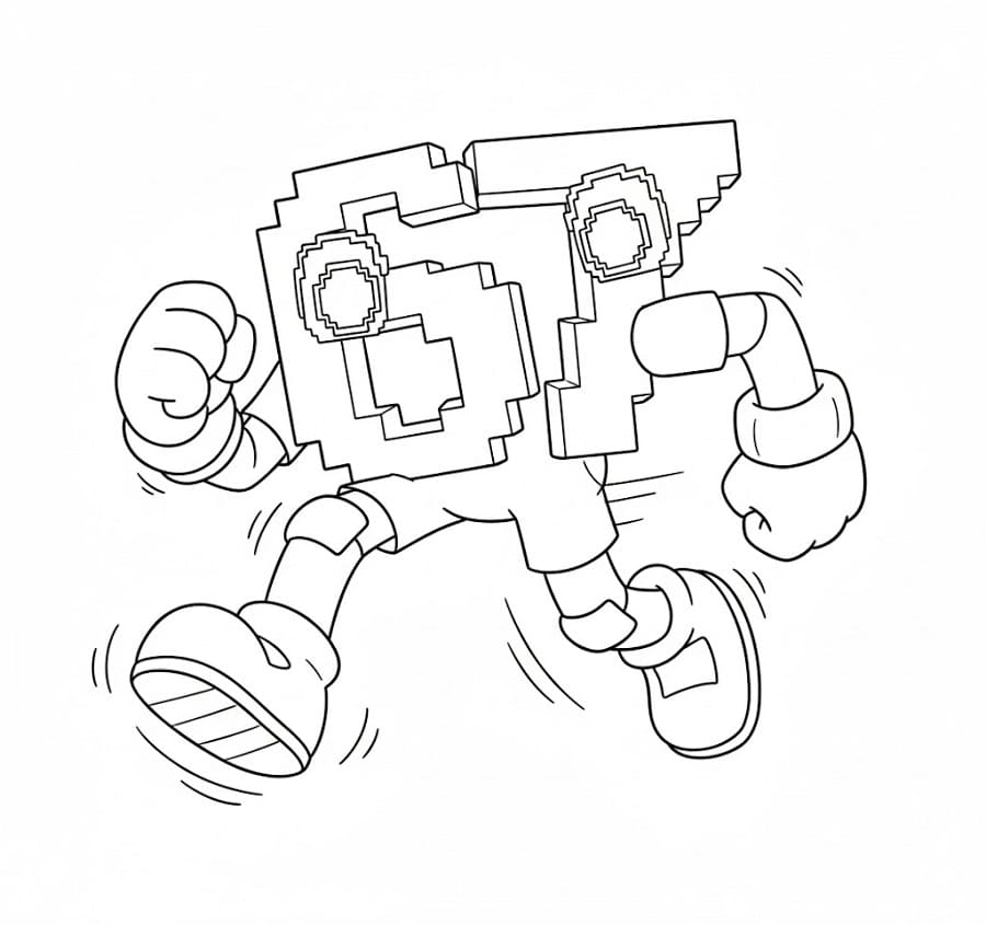 Målarbild Utskrivbar 67 Brainrot