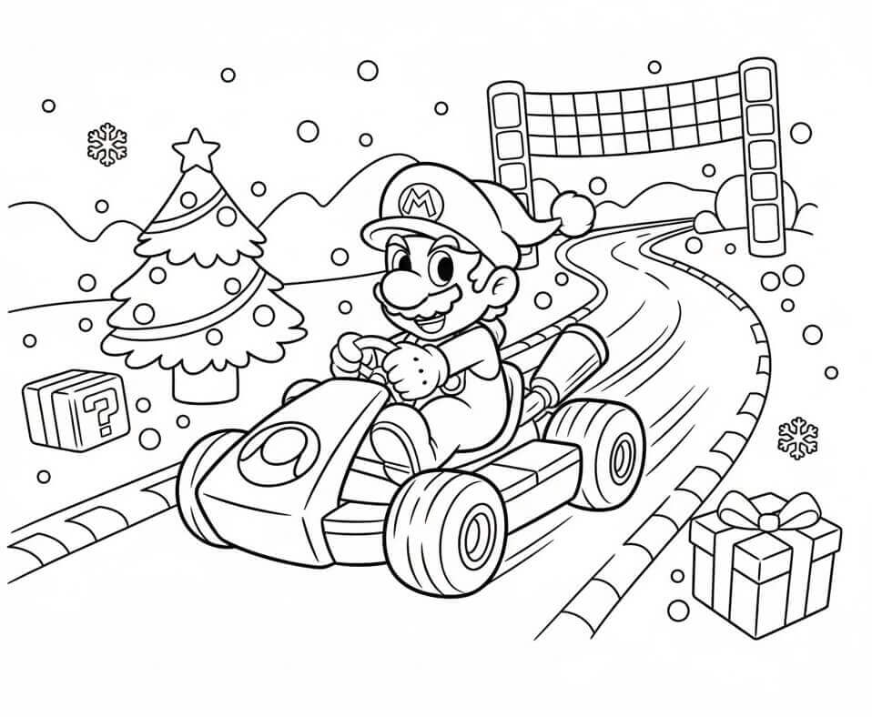 Målarbild Utskrivbar Mario Kart-bild