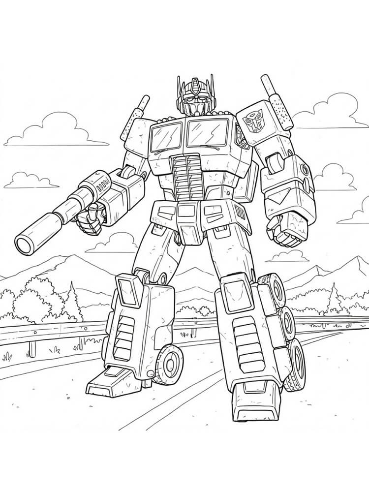 Målarbild Utskrivbar Optimus Prime