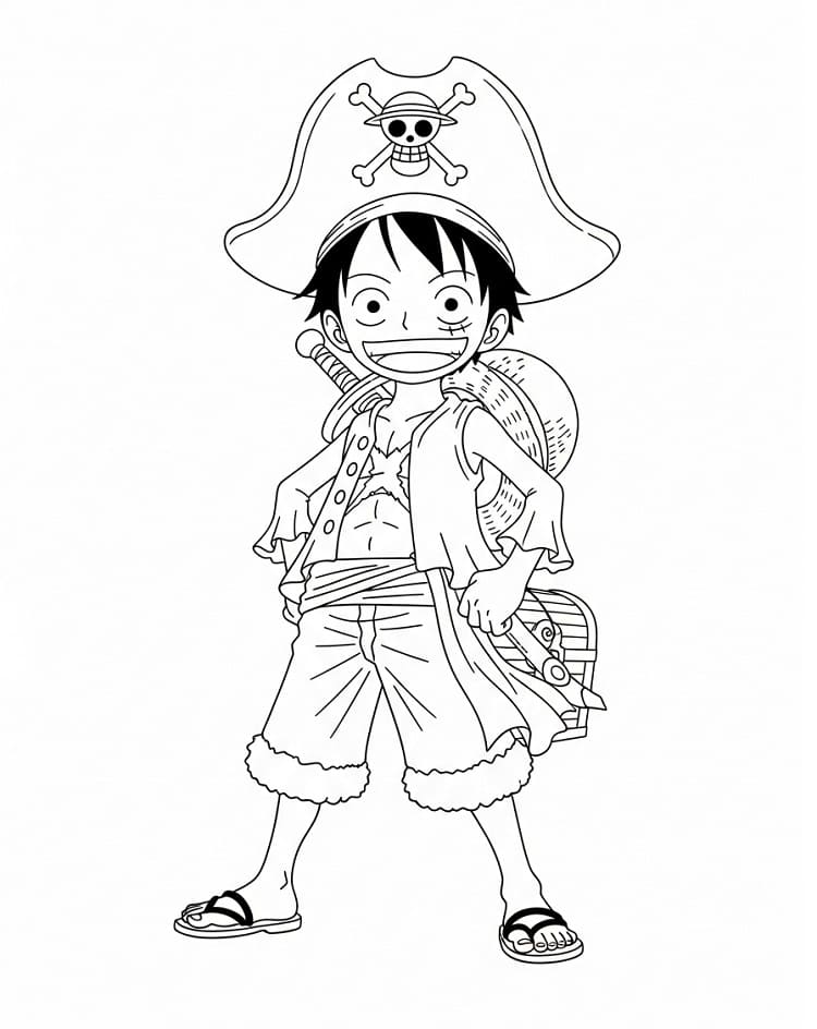 Målarbild Väldigt Söt Luffy