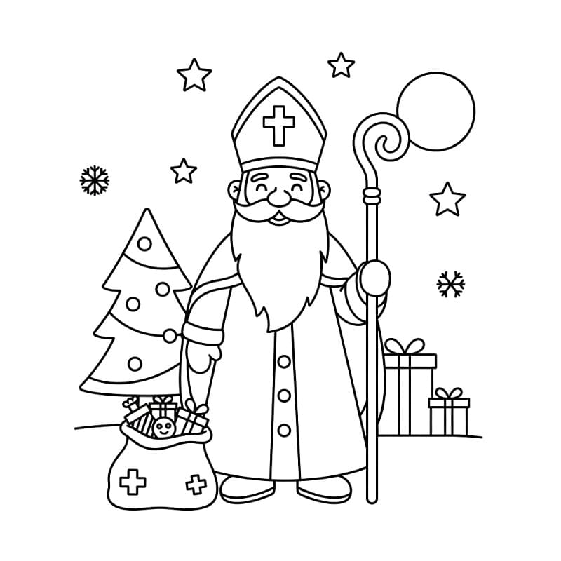 Målarbild Vänliga Sankt Nikolaus