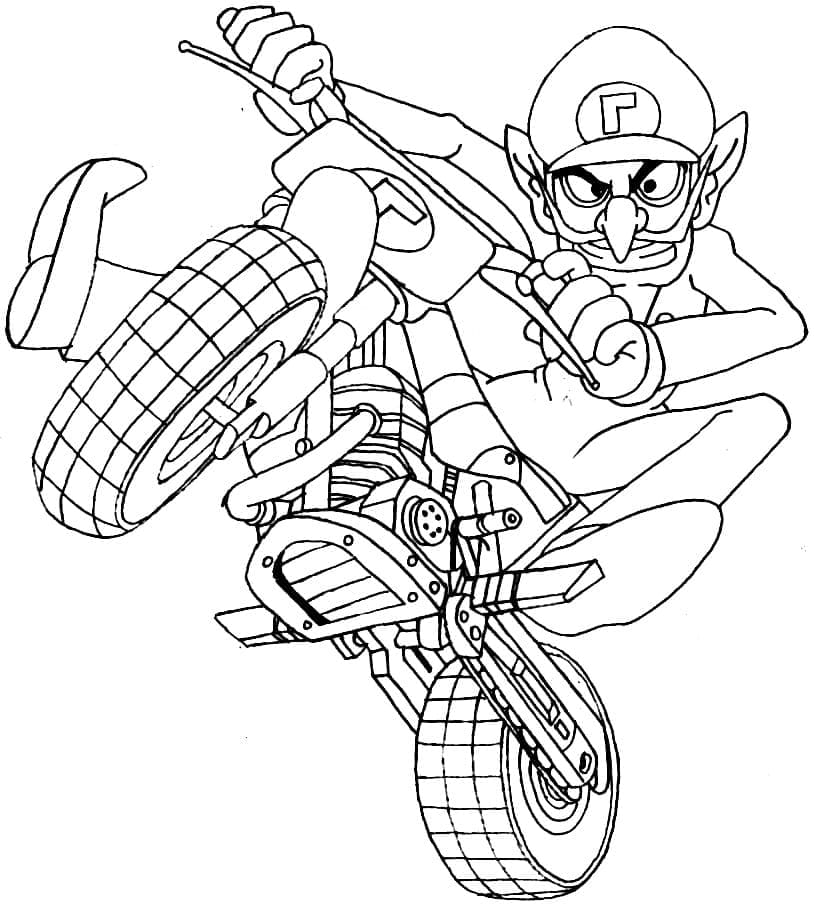 Målarbild Waluigi på Mario Kart