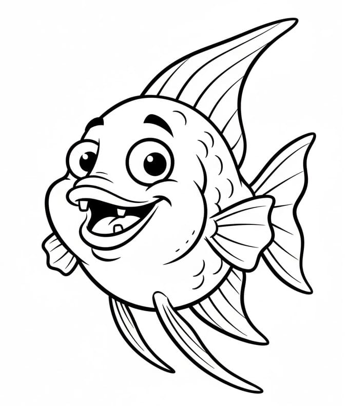 Målarbild Ängelfisk Gratis Utskrivbar för Barn