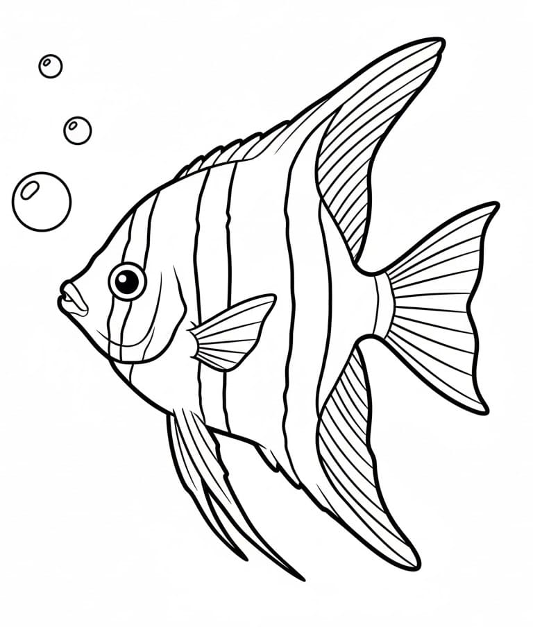 Målarbild Ängelfisk Gratis Utskrivbar