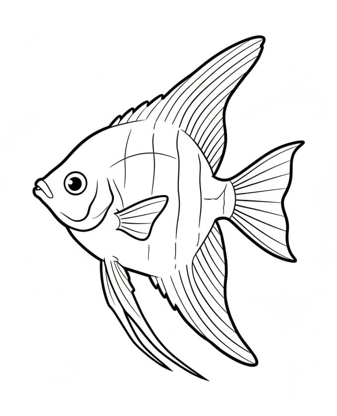 Målarbild Ängelfisk Utskrivbar
