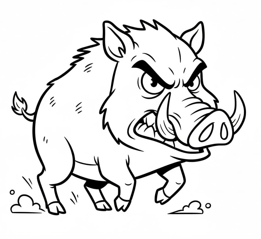 Målarbild Arg vildsvin