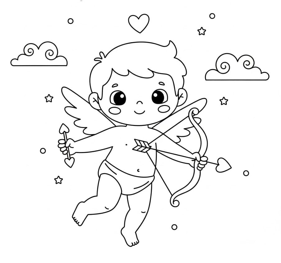 Målarbild Bedårande Cupid