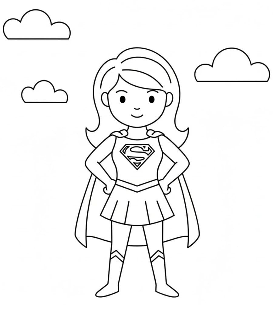 Målarbild Bedårande Supergirl