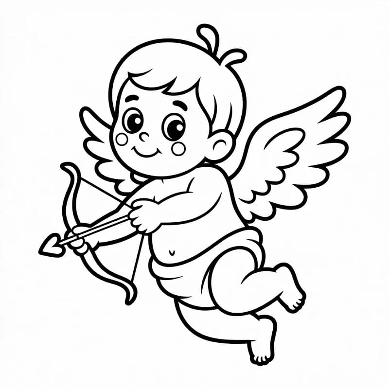 Målarbild Cupid Gratis Utskrivbar