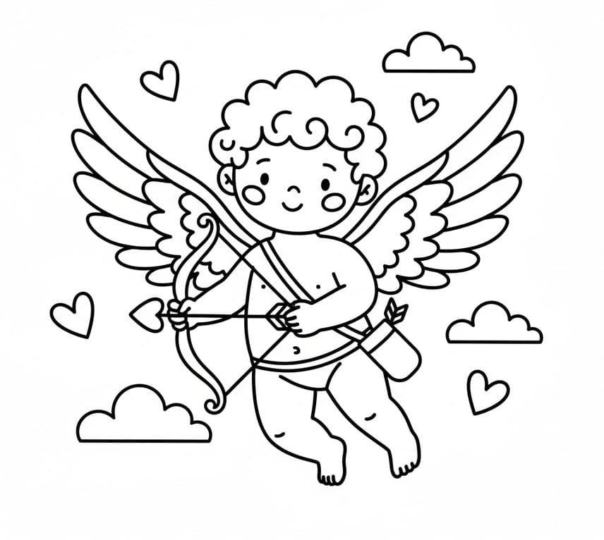 Målarbild En Cupid