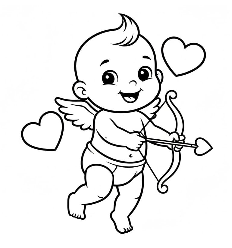 Målarbild En Väldigt Söt Cupid