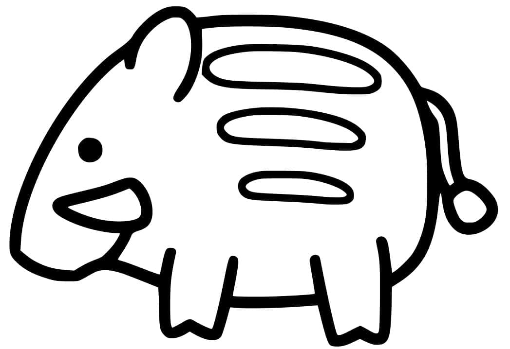 Målarbild Ett enkelt vildsvin