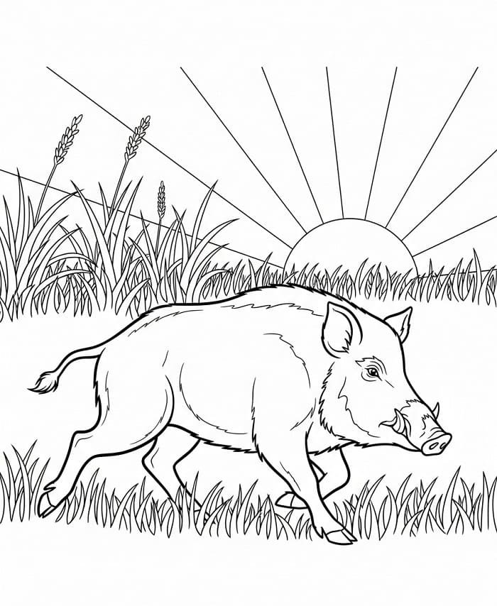 Målarbild Ett vildsvin