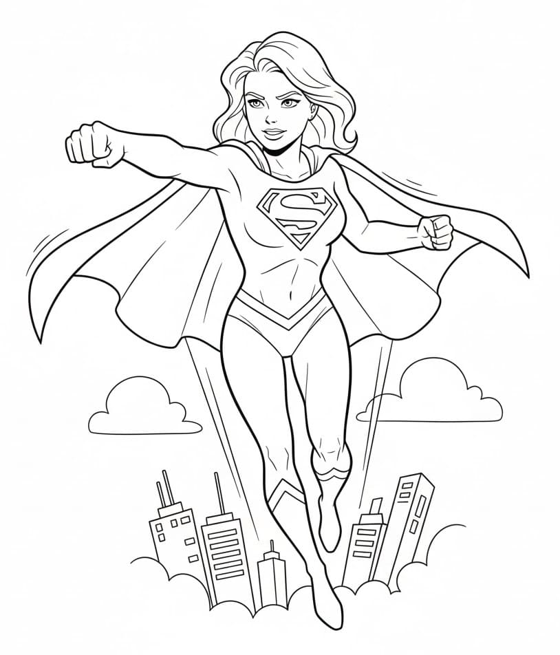 Målarbild Fantastisk Supergirl