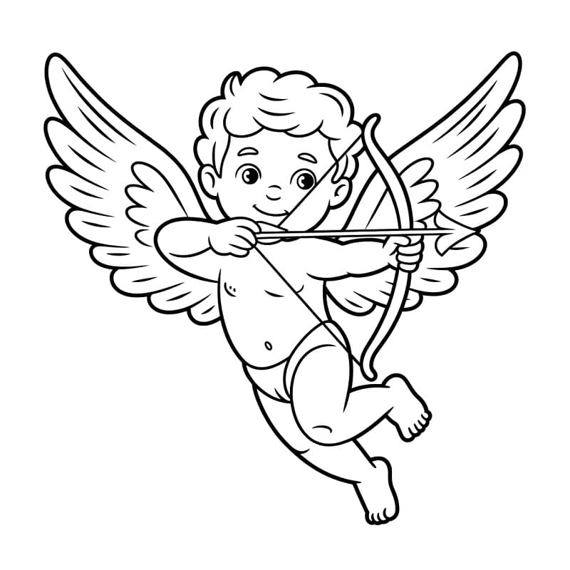 Målarbild Flygande Cupid