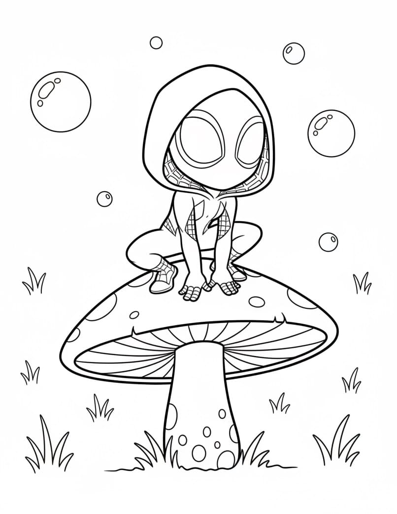 Målarbild Ghost Spider från Spidey och Hans Fantastiska Vänner