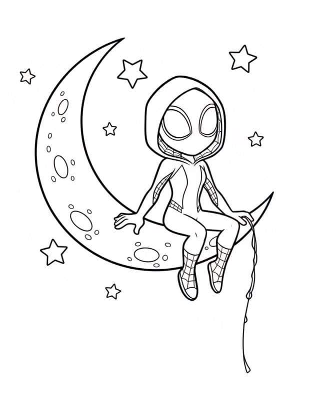 Målarbild Ghost Spider från Spidey