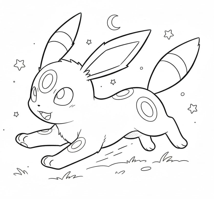 Målarbild Glad Umbreon