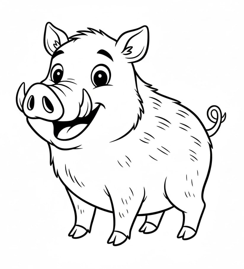 Målarbild Glad vildsvin