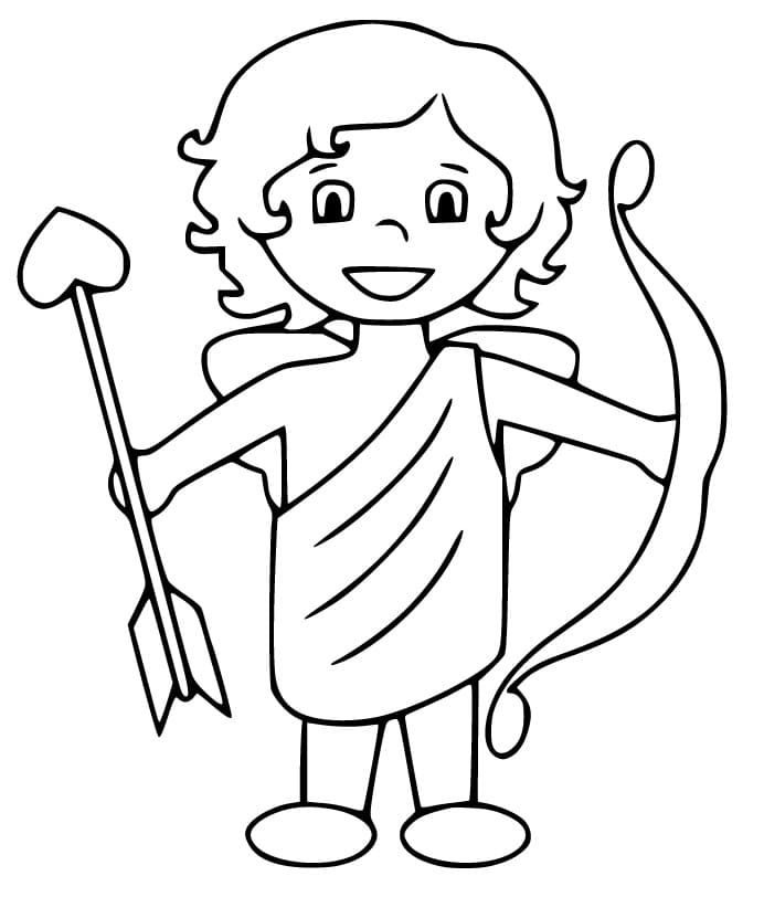 Målarbild Gratis Utskrivbar Cupid
