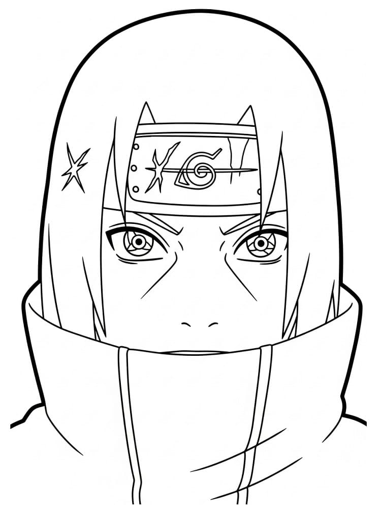 Målarbild Gratis Utskrivbar Itachi för Barn