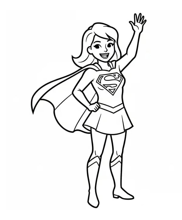 Målarbild Gratis Utskrivbar Supergirl