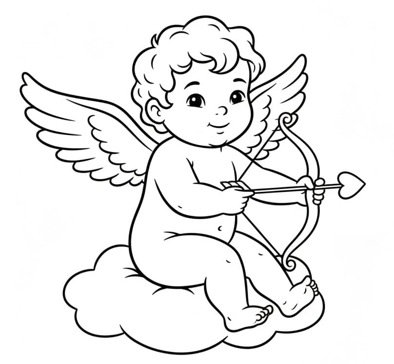 Målarbild Härlig Cupid