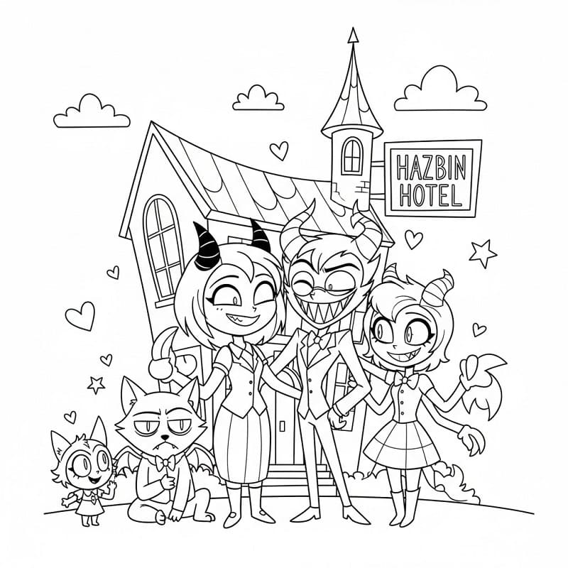 Målarbild Hazbin Hotel för 2-åriga Barn